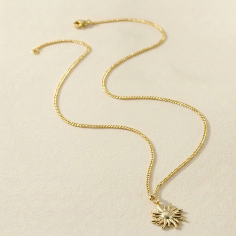 18K Gold Plated Stainless Steel — Celestial Sun Totem Necklace