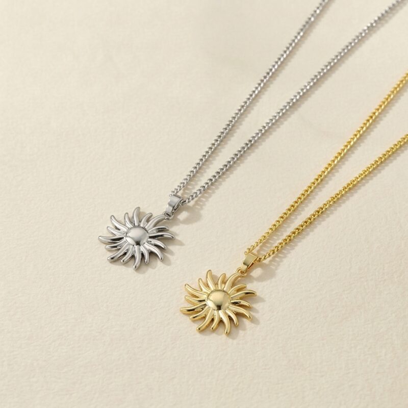 18K Gold Plated Stainless Steel — Celestial Sun Totem Necklace