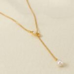 18K Gold Plated — Baroque Pearl Y-Shape Lariat Necklace