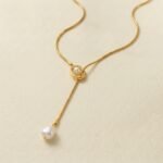 18K Gold Plated — Baroque Pearl Y-Shape Lariat Necklace