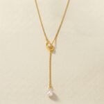 18K Gold Plated — Baroque Pearl Y-Shape Lariat Necklace