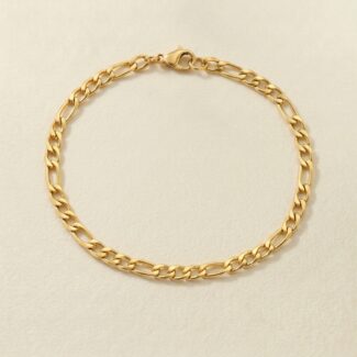 18K Gold Plated — Minimalist Figaro Chain Anklet