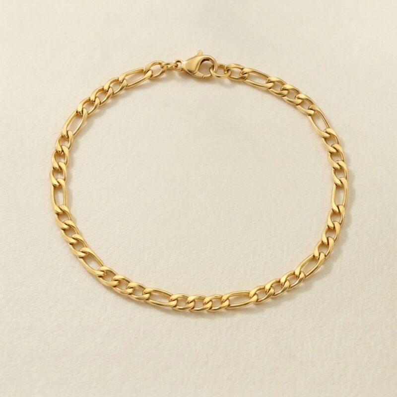 18K Gold Plated — Minimalist Figaro Chain Anklet