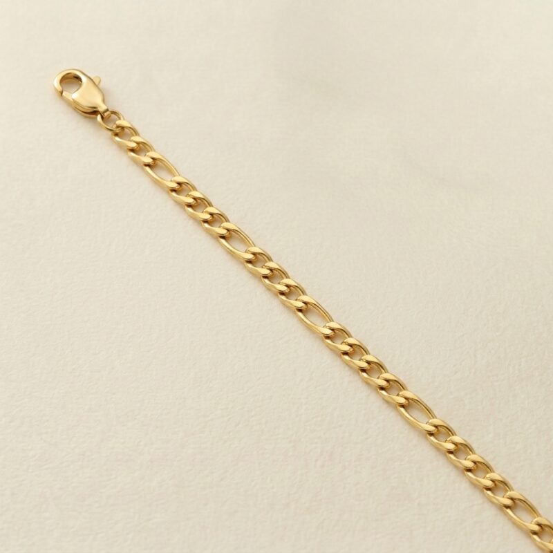 18K Gold Plated — Minimalist Figaro Chain Anklet