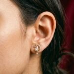 Silver-Plated Post Micro-Set Zircon Moon Rabbit Studs — Painted Moon Sweet Charm