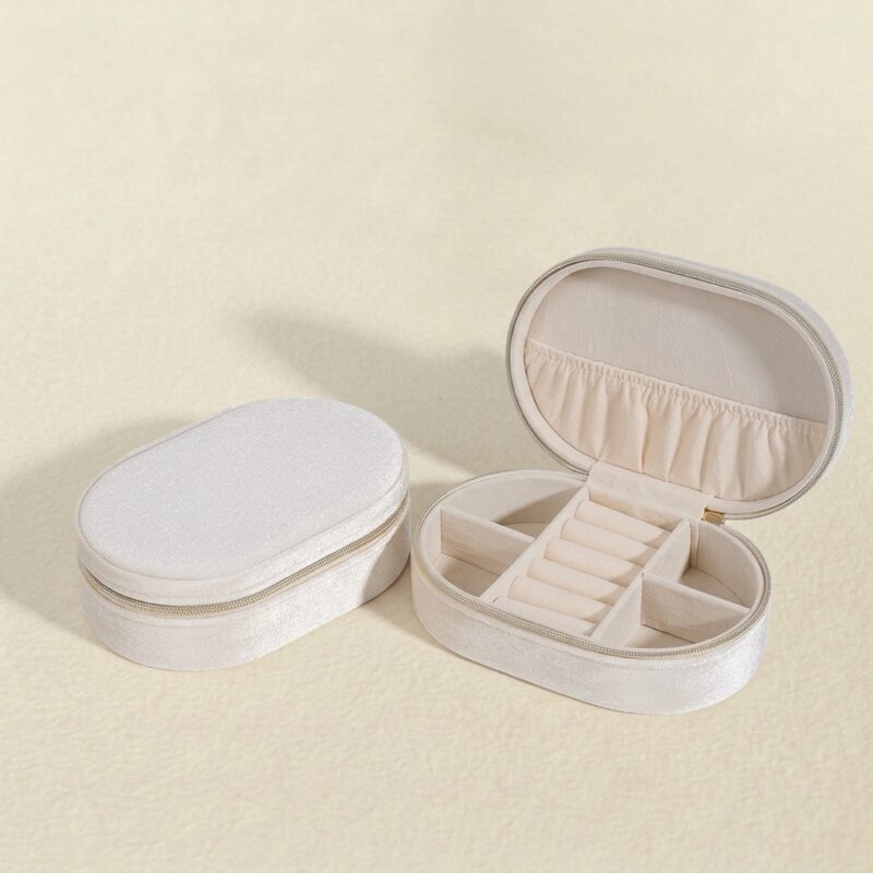 Velvet Jewelry Box — Compact Travel Storage Organizer