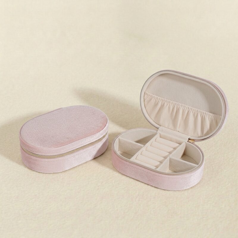 Velvet Jewelry Box — Compact Travel Storage Organizer