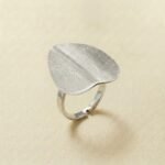 Gold Brushed Oval Statement Ring — Minimalist Sculptural Shield Band