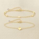 Stainless Steel Anklet — Double-Layered Romantic Heart Beach Anklet