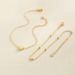 Stainless Steel Anklet — Double-Layered Romantic Heart Beach Anklet
