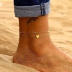 Stainless Steel Anklet — Double-Layered Romantic Heart Beach Anklet
