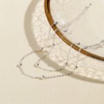 Stainless Steel Anklet — Double-Layered Silver Beaded Beach Anklet