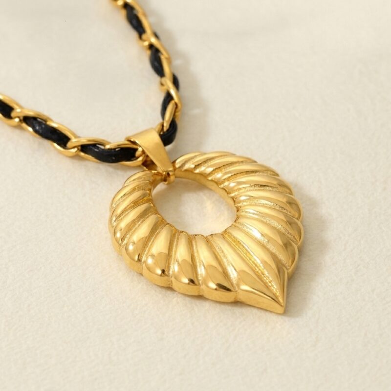 Gold Titanium Scalloped Hoop Earrings — Sculptural Shell Fan Statement Drop