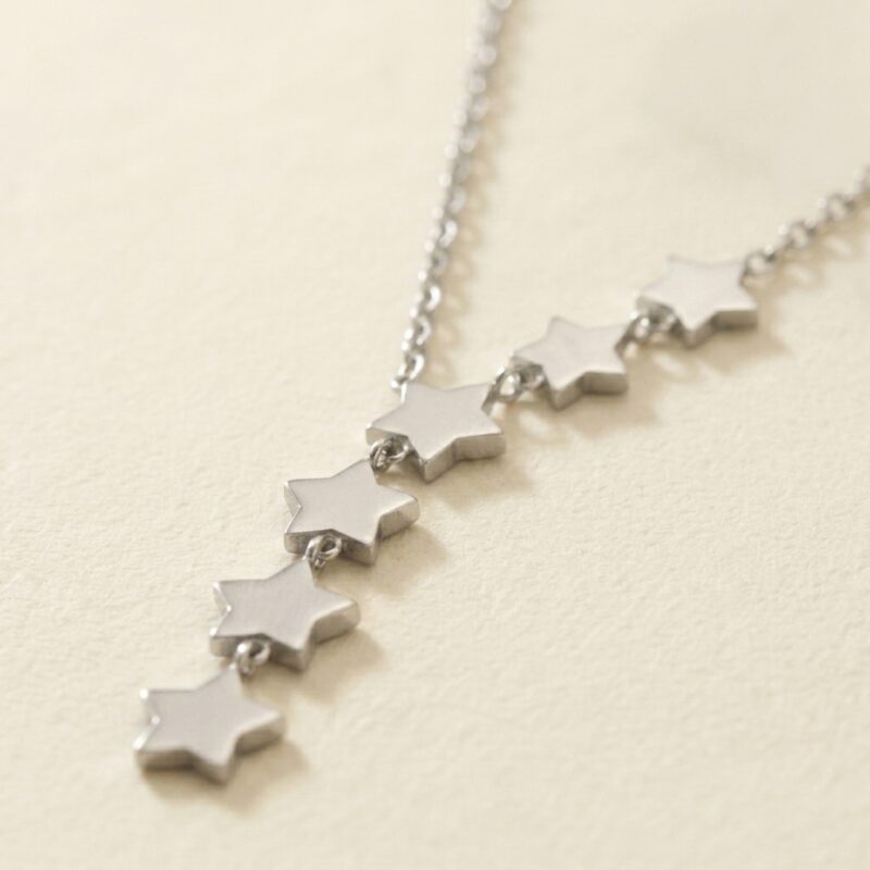 Titanium Steel Necklace — Celestial Star Cascade Choker