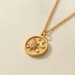 Titanium Steel Necklace — Celestial Sun & Moon Medallion