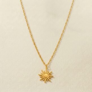 Titanium Steel Necklace — Celestial Sun Totem Pendant