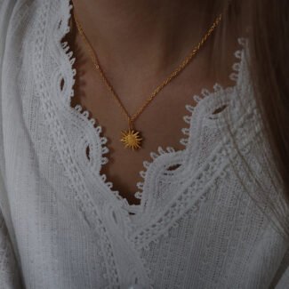Titanium Steel Necklace — Celestial Sun Totem Pendant