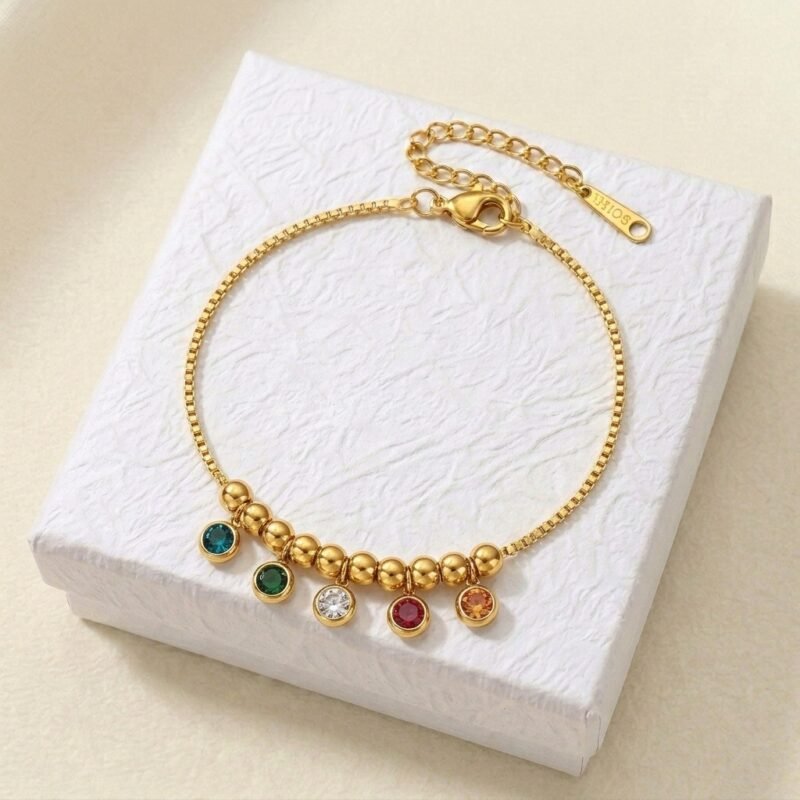 Charm Anklet - Rainbow Radiance (2) Charm Anklet - Rainbow Radiance