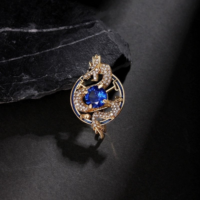 Dragon Brooch - Royal Azure Guardian Dragon Brooch - Royal Azure Guardian