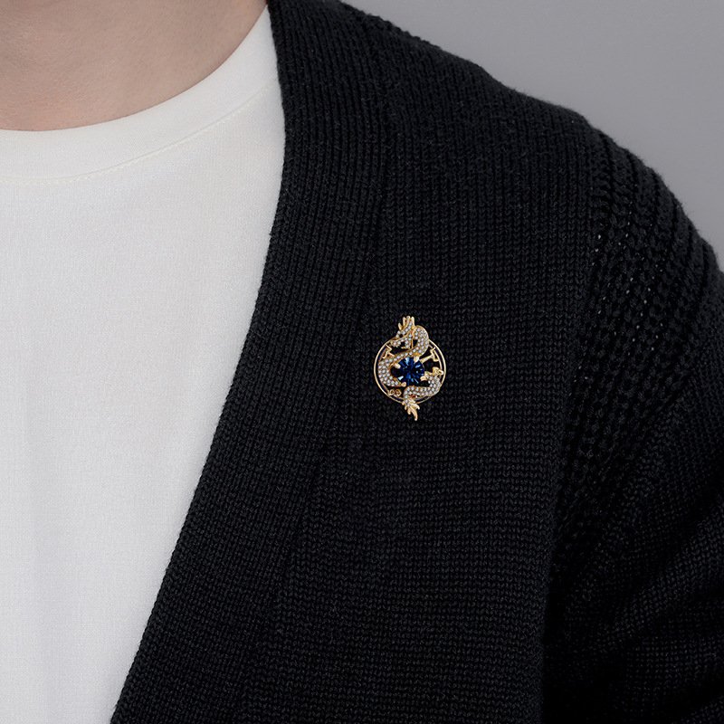 Dragon Brooch - Royal Azure Guardian Dragon Brooch - Royal Azure Guardian
