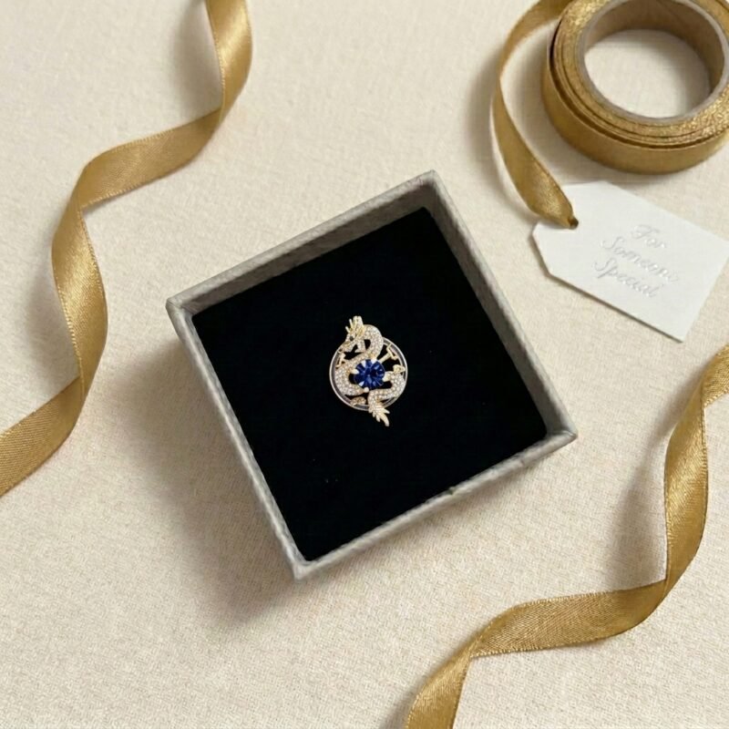 Dragon Brooch - Royal Azure Guardian Dragon Brooch - Royal Azure Guardian