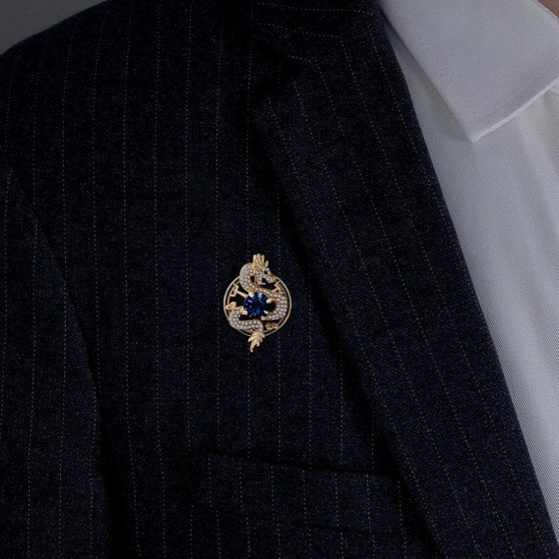 Dragon Brooch - Royal Azure Guardian (2)