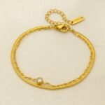 Layered Anklet - Golden Solitaire Radiance
