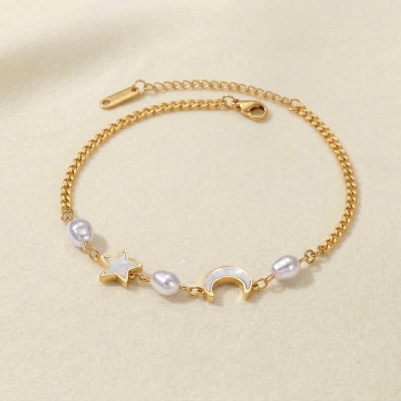Star and Moon Anklet - Celestial Harmony (1) Star and Moon Anklet - Celestial Harmony