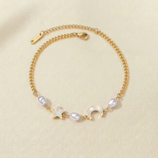 Star and Moon Anklet - Celestial Harmony