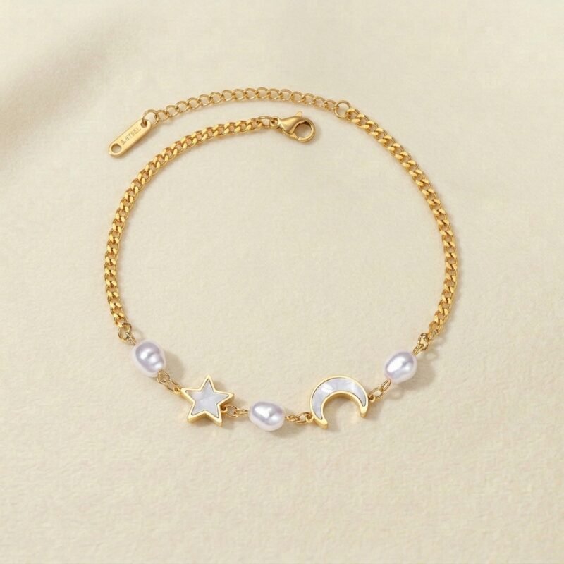 Star and Moon Anklet - Celestial Harmony (3) Star and Moon Anklet - Celestial Harmony