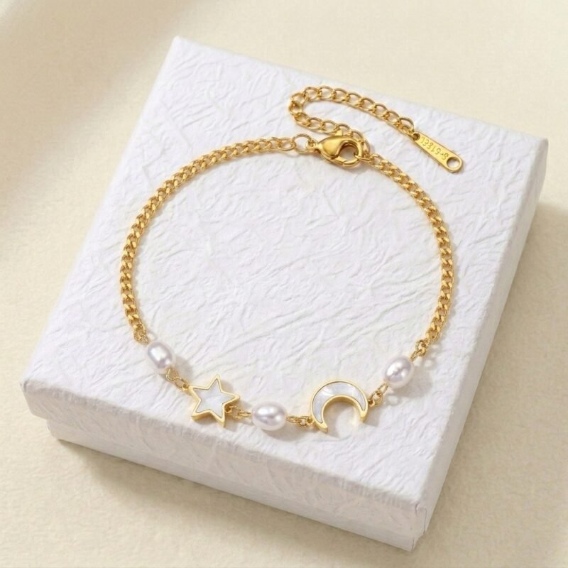 Star and Moon Anklet - Celestial Harmony (4) Star and Moon Anklet - Celestial Harmony