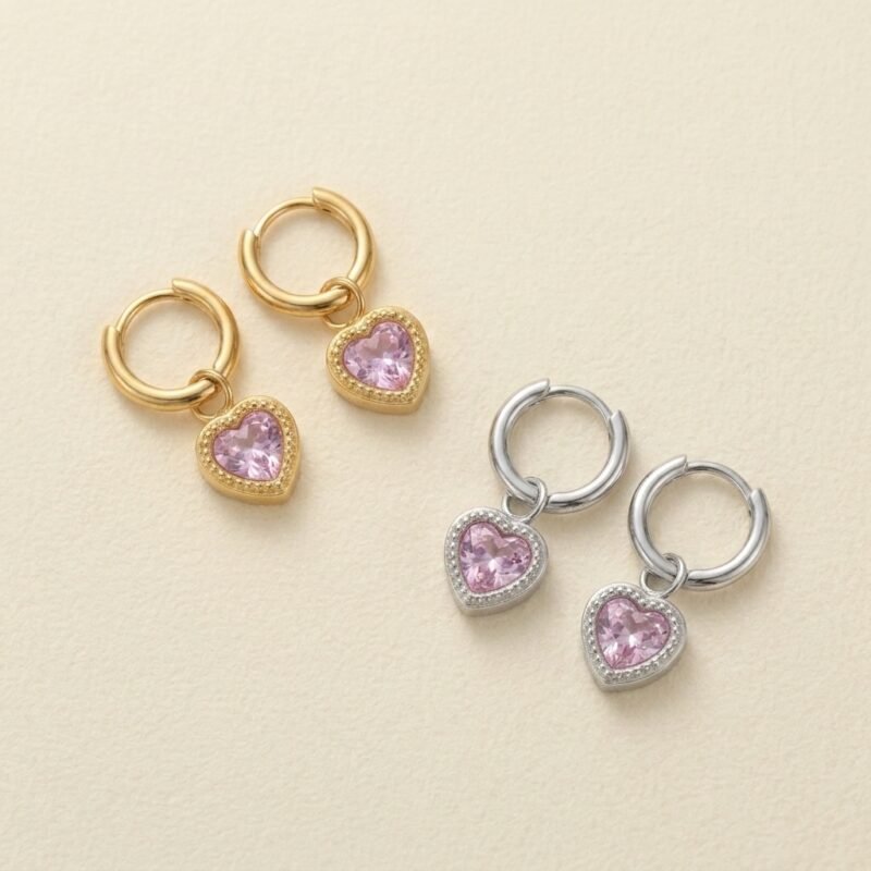Minimalist Diamond Heart Earrings ——Versatile Grace 1037068469194