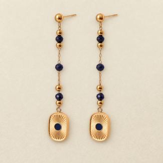 Lapis Lazuli Tassel Earrings——Celestial Radiance