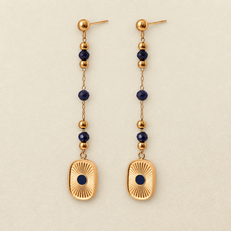 Lapis Lazuli Tassel Earrings——Celestial Radiance Lapis Lazuli Tassel Earrings——Celestial Radiance