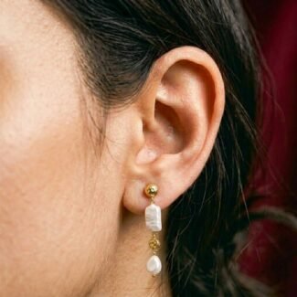 Vintage Pearl Stainless Steel Earrings ——Timeless Opulence