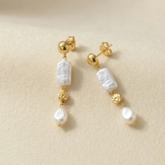 Vintage Pearl Stainless Steel Earrings ——Timeless Opulence