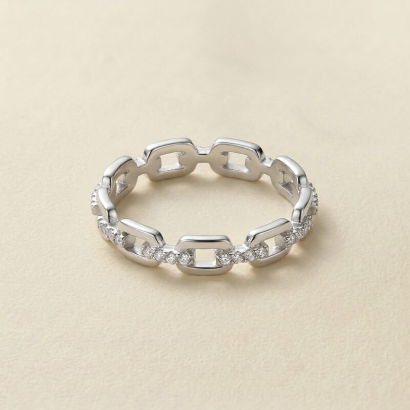 Chain Link Ring - Silver Radiance