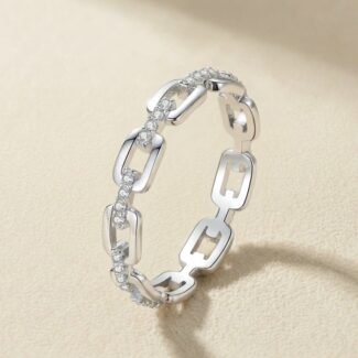 Chain Link Ring - Silver Radiance