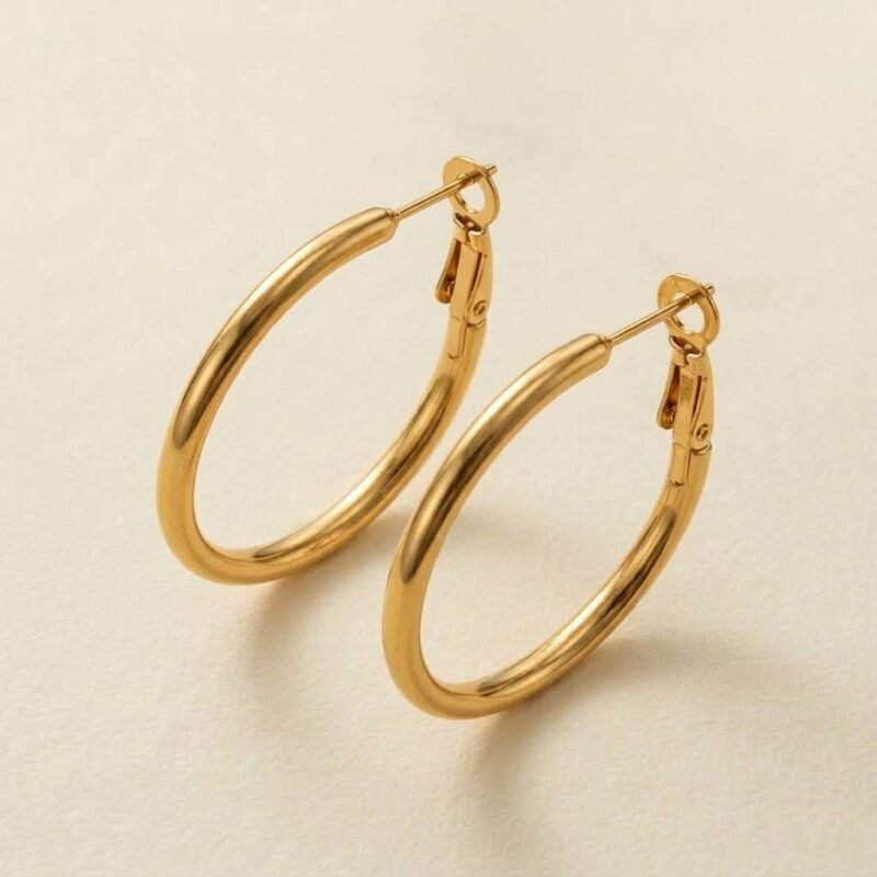Hoop Earrings - Golden Bold Horizon