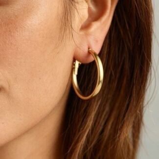 Hoop Earrings - Golden Bold Horizon