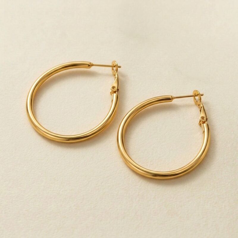 Hoop Earrings - Golden Bold Horizon