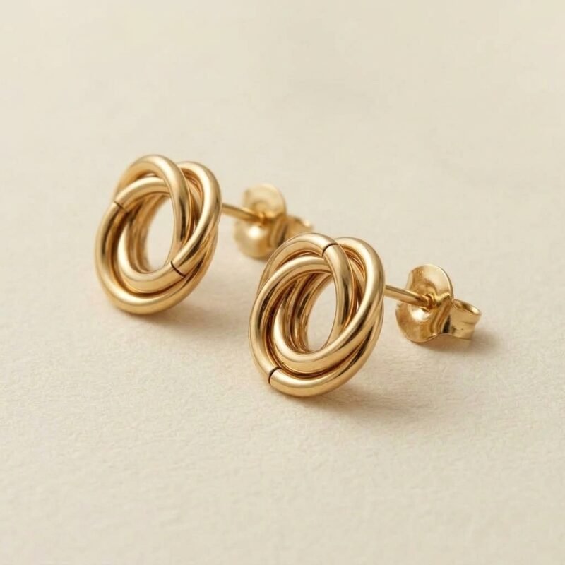 Hoop Earrings - Golden Interlocking Infinity