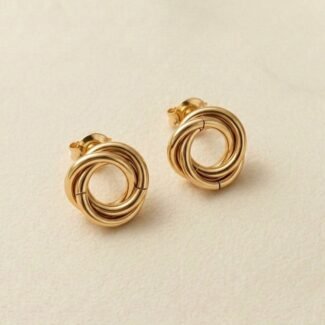 Hoop Earrings - Golden Interlocking Infinity
