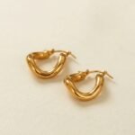 Hoop Earrings - Golden Wave Mobius