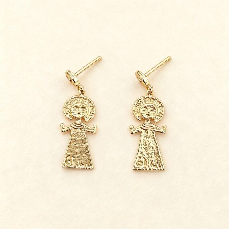 Divine Sun Goddess Dangle Stud Earrings——Sacred Aura Divine Sun Goddess Dangle Stud Earrings——Sacred Aura