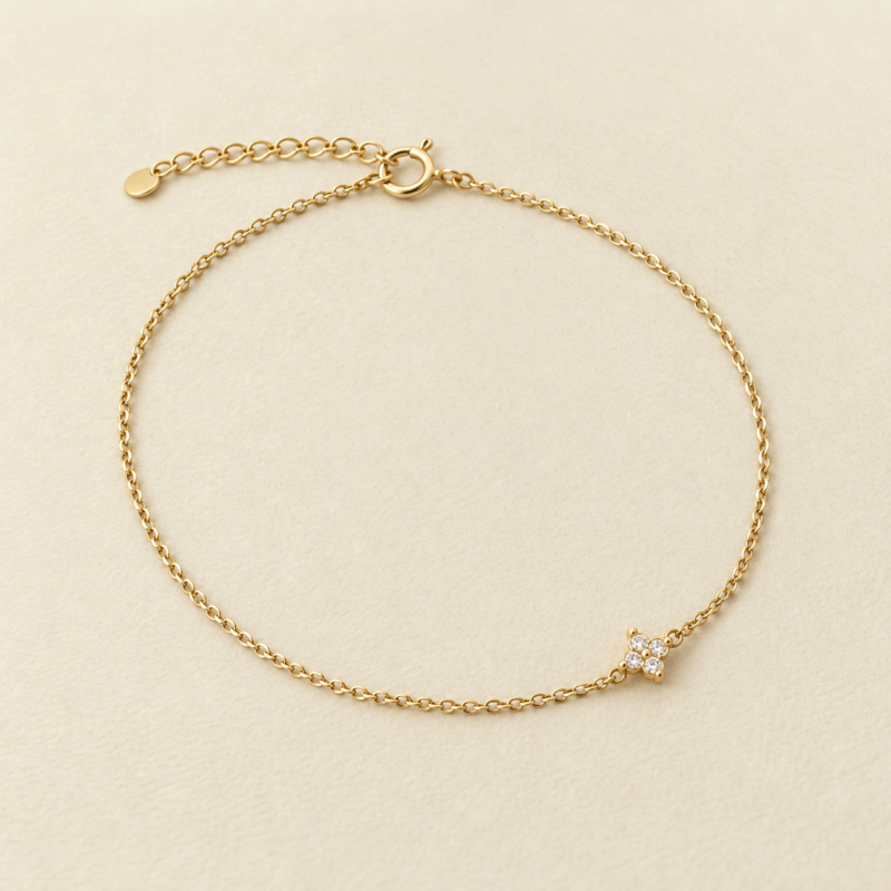 925 Silver Four-Leaf Clover Bracelet——Lucky Charm