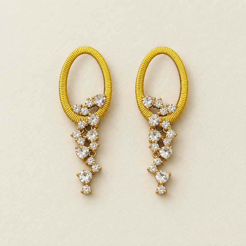 Flowers Blossom Drop Earrings——Radiant Cascade Flowers Blossom Drop Earrings——Radiant Cascade