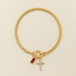 Garnet Birthstone Cross Bracelet——January Guardian Aura