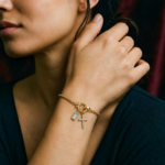 Aquamarine Birthstone Cross Bracelet——March Courage Aura