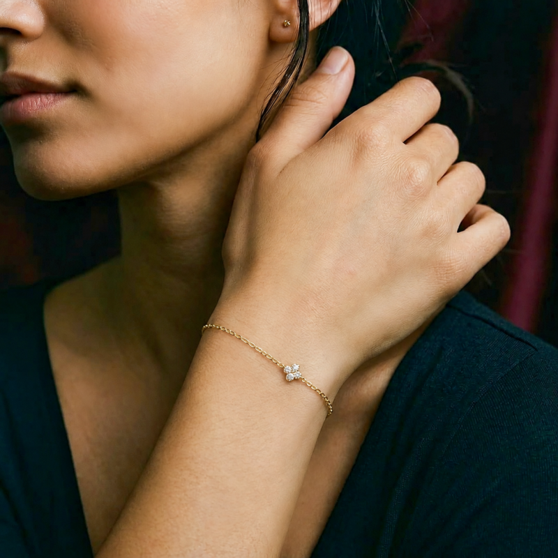 925 Silver Four-Leaf Clover Bracelet——Lucky Charm